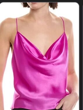 L'AGENCE Satin Camisole - Fuchsia Pink